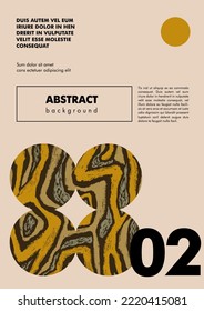 Poster design, cover template with geometric pattern. Textured circles. Poster with scribble elements