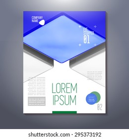Poster design with cubes. Business report presentation. 