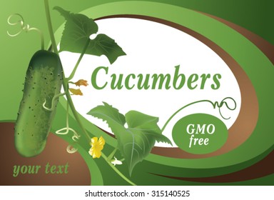 Poster design with cucumber.