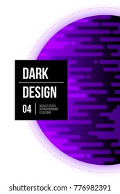 Poster design with dark purple sphere in modern minimalism style. Abstract background template