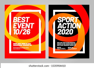 Poster design with dynamic shapes for sport action, invitation, awards or championship. Sport background.