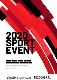 Poster design with dynamic shapes for sport event, competition or championship. Sport background.