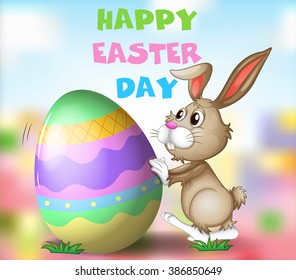 Poster design with easter theme illustration