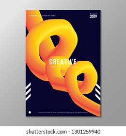 Poster design. Electro party flyer. Fluid neon color cover. Vector illustration of abstract gradient liquid shape. Club invitation template. Modern desi