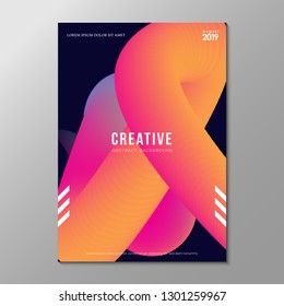 Poster design. Electro party flyer. Fluid neon color cover. Vector illustration of abstract gradient liquid shape. Club invitation template. Modern desi