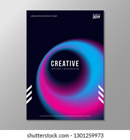 Poster design. Electro party flyer. Fluid neon color cover. Vector illustration of abstract gradient liquid shape. Club invitation template. Modern desi