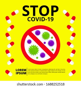 Plakatdesign mit flacher, neunzehnstelliger Darstellung