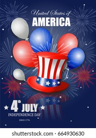 Poster design for Fourth of July Independence Day