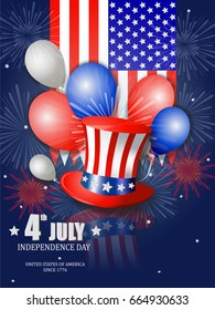 Poster design for Fourth of July Independence Day