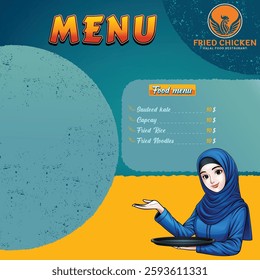 Poster design for fried chicken and fast food restaurants