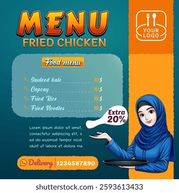 Poster design for fried chicken and fast food restaurants