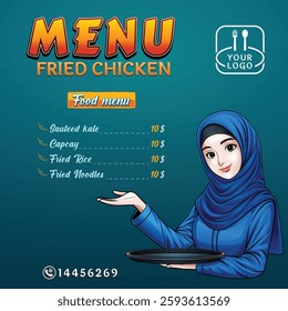 Poster design for fried chicken and fast food restaurants