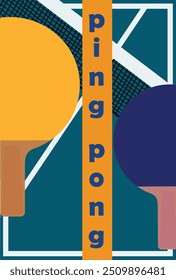 Poster design for the game of ping pong. Table tennis case. Vector flat illustration.
Ping pong table tennis. Poster