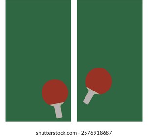 Poster design for the game of ping pong. Table tennis case. Vector flat illustration. Ping pong table tennis. Poster