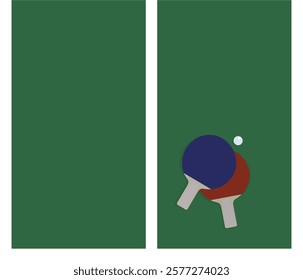 Poster design for the game of ping pong. Table tennis case. Vector flat illustration. Ping pong table tennis. Poster