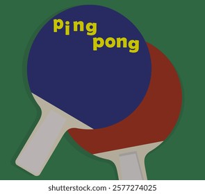 Poster design for the game of ping pong. Table tennis case. Vector flat illustration. Ping pong table tennis. Poster