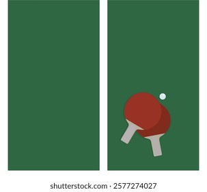 Poster design for the game of ping pong. Table tennis case. Vector flat illustration. Ping pong table tennis. Poster