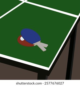 Poster design for the game of ping pong. Table tennis case. Vector flat illustration. Ping pong table tennis. Poster