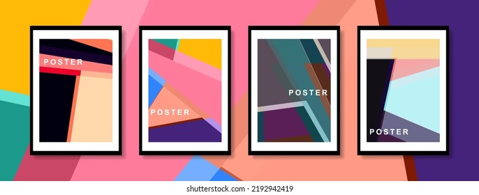 Poster design geometric abstract color trendy and cover background minimal