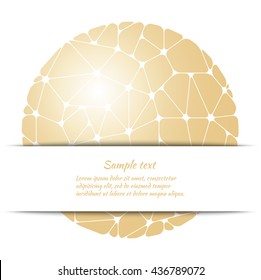Poster design with golden abstract pattern and space for text. Vector template for covers, banners, cards etc.