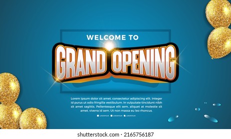Poster design. Grand opening shop, colorful display illustration