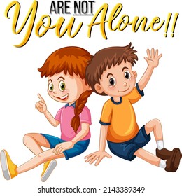 Poster design with happy boy and girl illustration