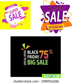 Poster design with hot sale and crazy offer banners advertising discounts