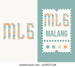 poster design inspiration that reads the typography "MLG"(MALANG), accompanied by the symbol "FRAME". premium vector