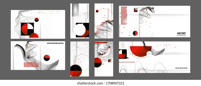 Poster design Japanese style templates set invitations to lines abstract background for book cover texture brochure