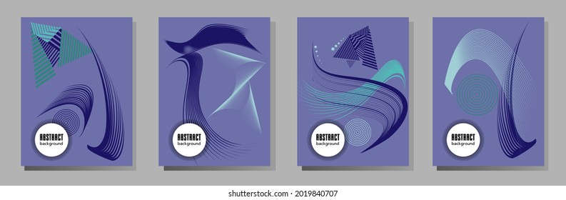 Poster design Japanese style templates set invitations to lines abstract background for book cover texture brochure. Stock vector illustration eps 10