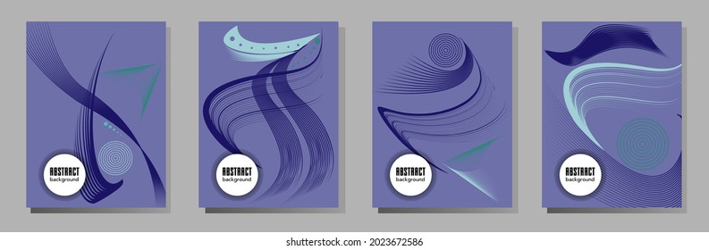 Poster design Japanese style templates set invitations to lines abstract background for book cover texture brochure. Stock vector illustration eps 10
