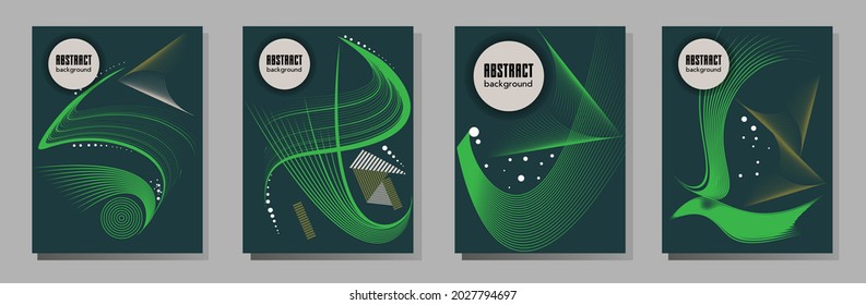 Poster design Japanese style templates set invitations to lines abstract background for book cover texture brochure. Stock vector illustration eps 10