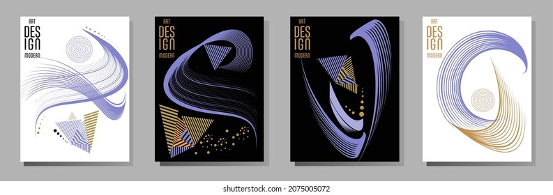 Poster design Japanese style templates set invitations to lines abstract background for book cover texture brochure. Stock vector illustration eps 10
