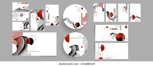 Poster design Japanese style templates set invitations to lines abstract background for book cover texture brochure