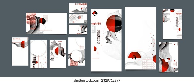 Poster design Japanese style templates set invitations to lines abstract background for book cover texture brochure