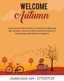 Poster design layout with Autumn theme