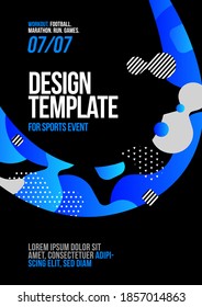 Poster design with loop element for sports event, competition or championship. Sports background.
