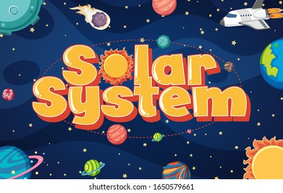 Poster-Design mit vielen Planeten in der Solarsystemgrafik