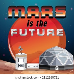 Poster design of Mars is the future illustration