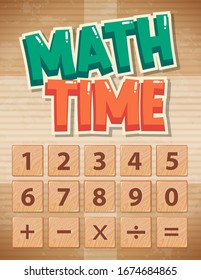 Poster design for math with numbers and sign illustration