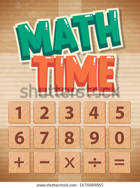 Poster\
design for math with numbers and sign\
illustration