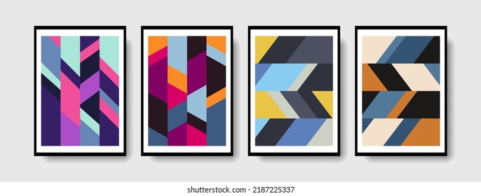 Poster design minimal colorful style background and cover modern geometric