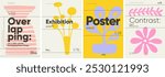 Poster design with minimalist shapes and Brutalist influences, ideal for modern exhibition banners, festival covers, and creative media posters.