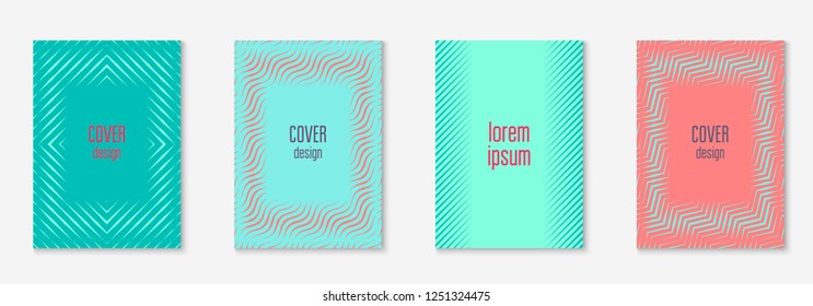 Poster design modern. Pink and turquoise. Creative report, patent, booklet, flyer layout. Poster design modern with minimalist geometric lines and shapes.