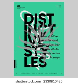 Poster design in modern style. Abstract typography poster design.  Poster, flyer. Modern vector abstract background. Cover design template. Party poster design. Creative artwork. 