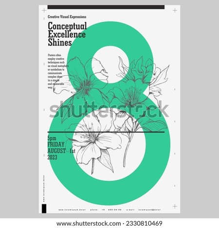 Poster design in modern style. Abstract typography poster design.  Poster, flyer. Modern vector abstract background. Cover design template. Party poster design. Creative artwork. 