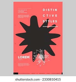 Poster design in modern style. Creative vector template. Paper art poster design for report cover design. Banner, flyer, cover, print. Vector graphic. Background, poster, banner, flyer. Design element