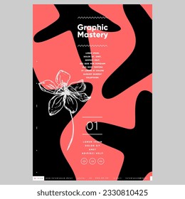 Poster design in modern style. Creative vector template. Paper art poster design for report cover design. Banner, flyer, cover, print. Vector graphic. Background, poster, banner, flyer. Design element