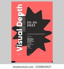 Poster design in modern style. Creative vector template. Paper art poster design for report cover design. Banner, flyer, cover, print. Vector graphic. Background, poster, banner, flyer. Design element