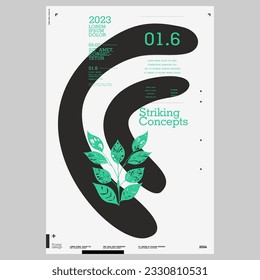 Poster design in modern style. Creative vector template. Book cover design modern. Event poster design. Marketing event banner template. Brochure template layout. Typography design.